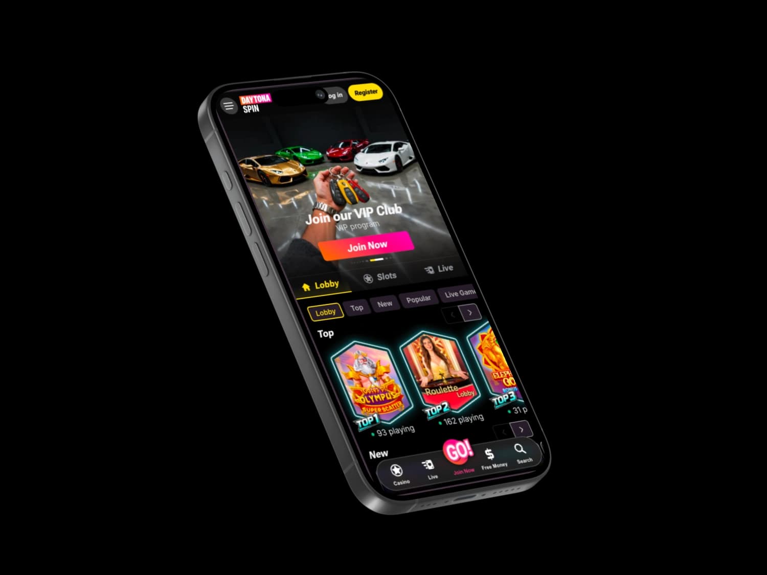DaytonaSpin Casino mobile app preview