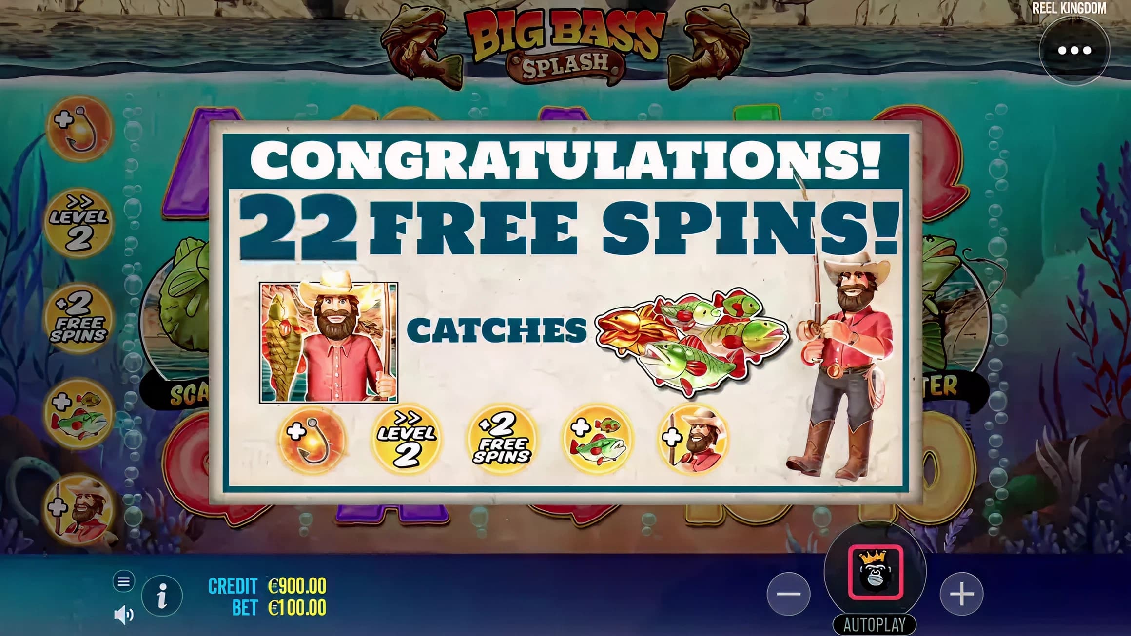 Big Bass Splash modifier screen