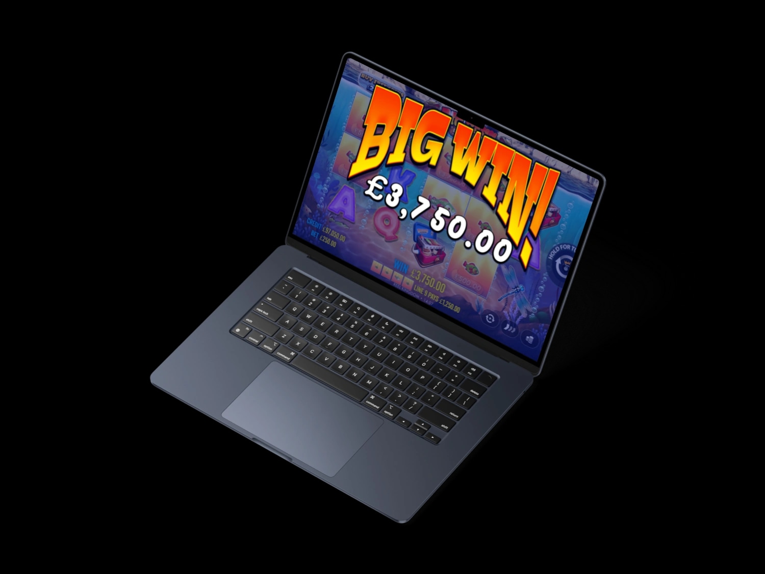 Big Bass Splash demo on laptop